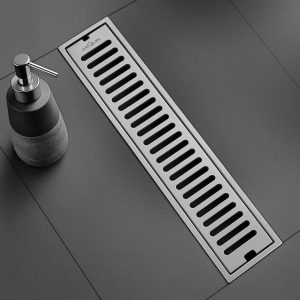 Shower Water Drain Channel SS 304 Grade with Cockroach Trap (24X4 Inch)