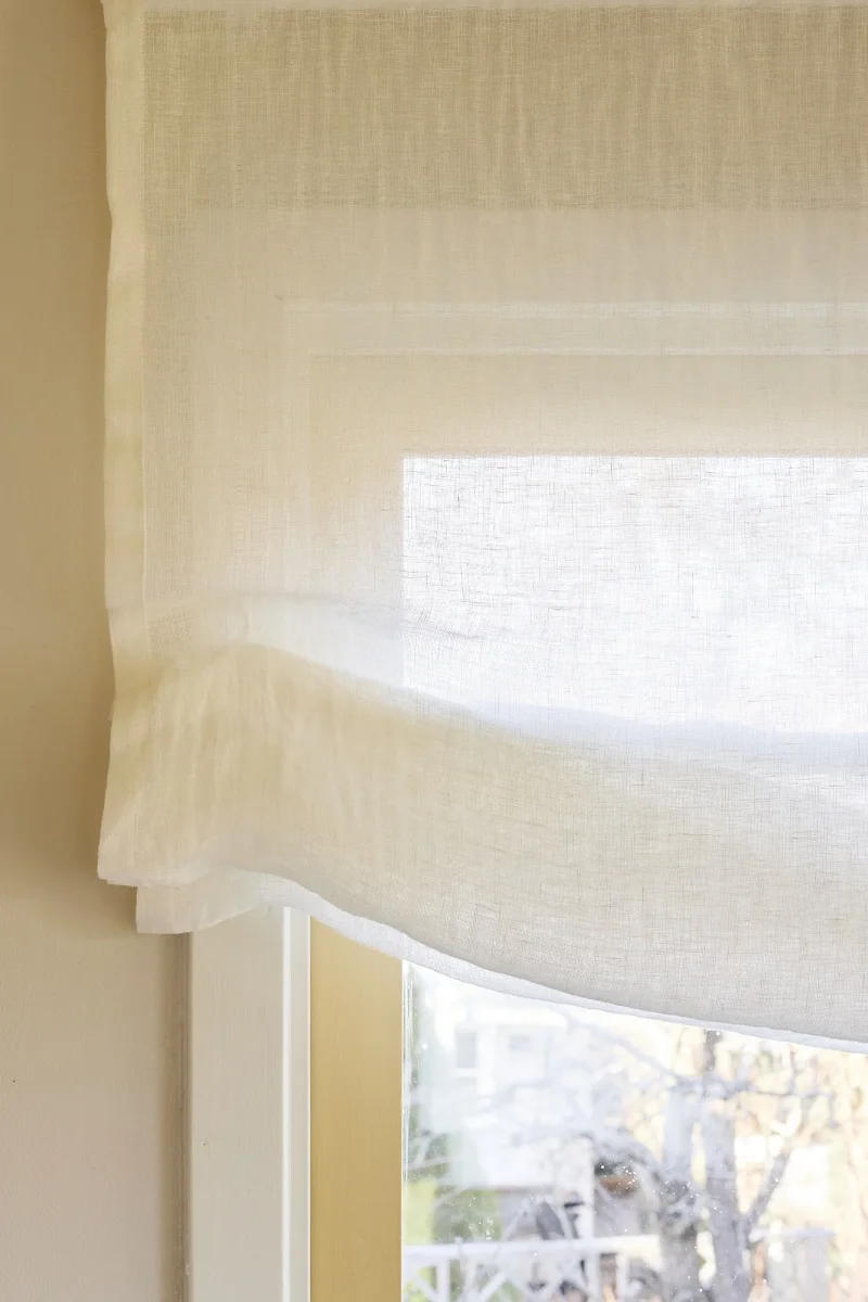 Sheer linen soft roman blind - Pure white - Image 5